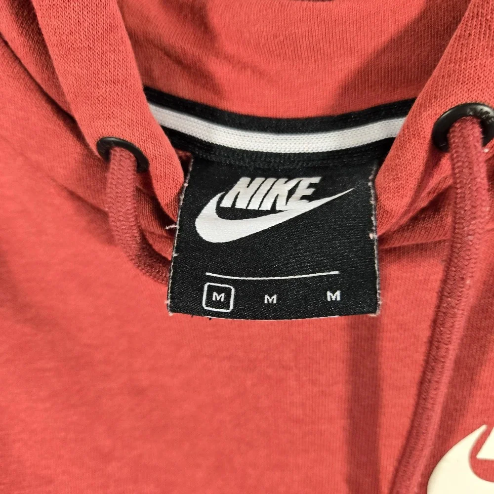 Nike Womens Sportswear Essential Hoodie Rust Red Pullover Logo Medium 932111-652